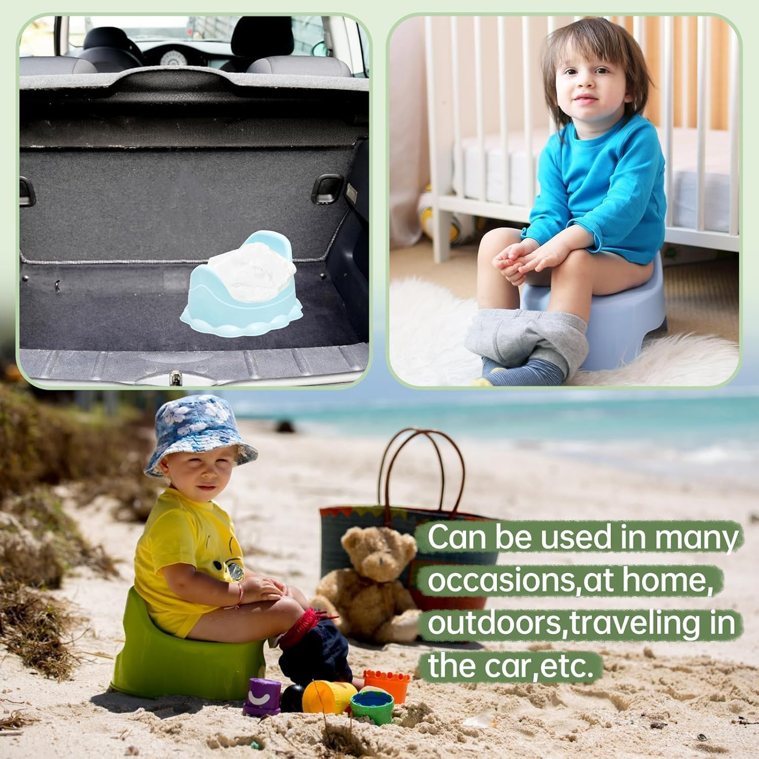 300 Pack Potty Chair Liners with Drawstring,Training Toilet Seat Potty Bags,Disposable Cleaning Bag for Kids Toddler Adults Pet Outdoors(44 X 24 Cm) image number 1