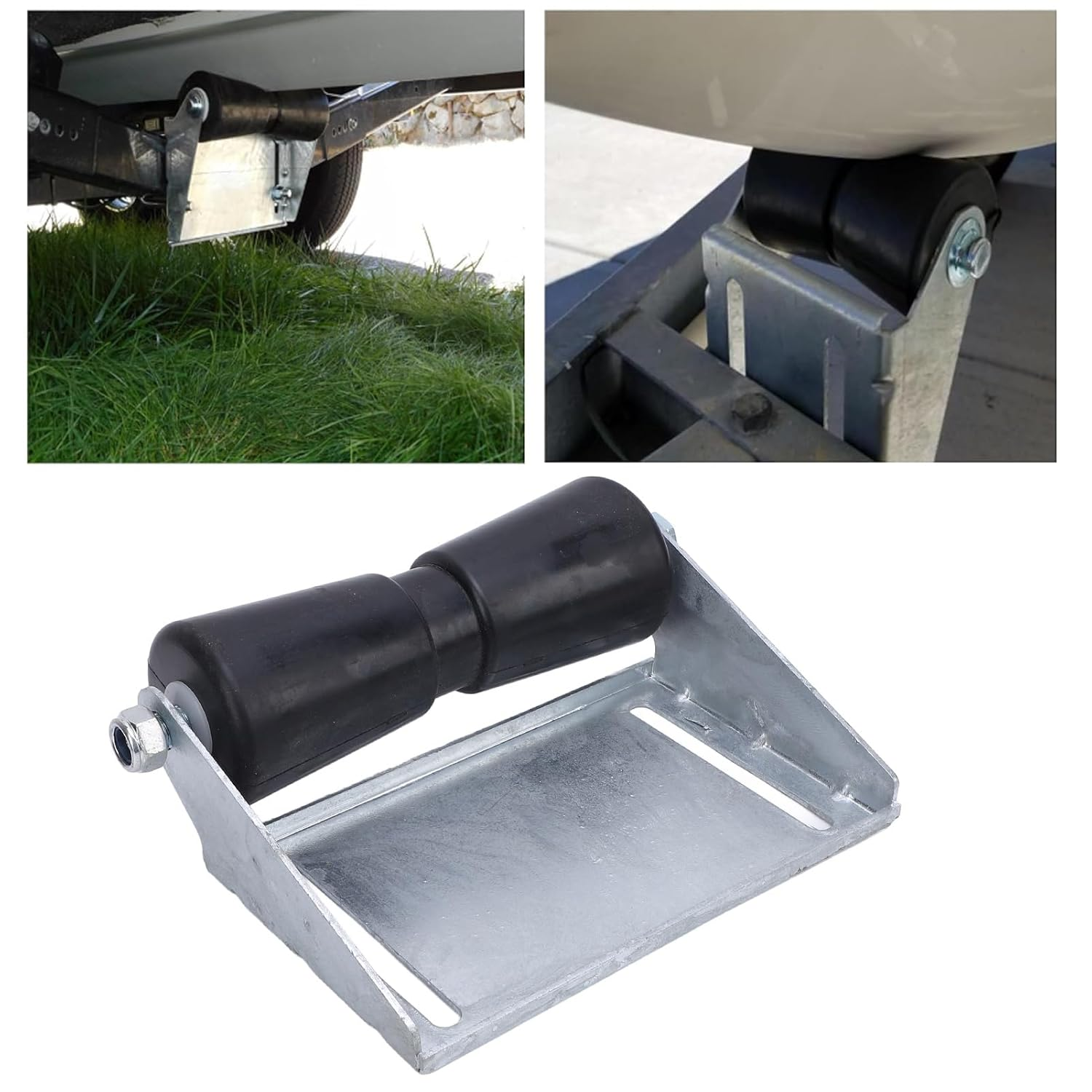 Boat Trailer Rollers with Bracket, Keel Roller Kit, Galvanized Steel Rollers for Boat Trailer with Mounting Bolts, for Loading Launching Boats, 1/2 Inch 5 Inch (8Inch) image number 4