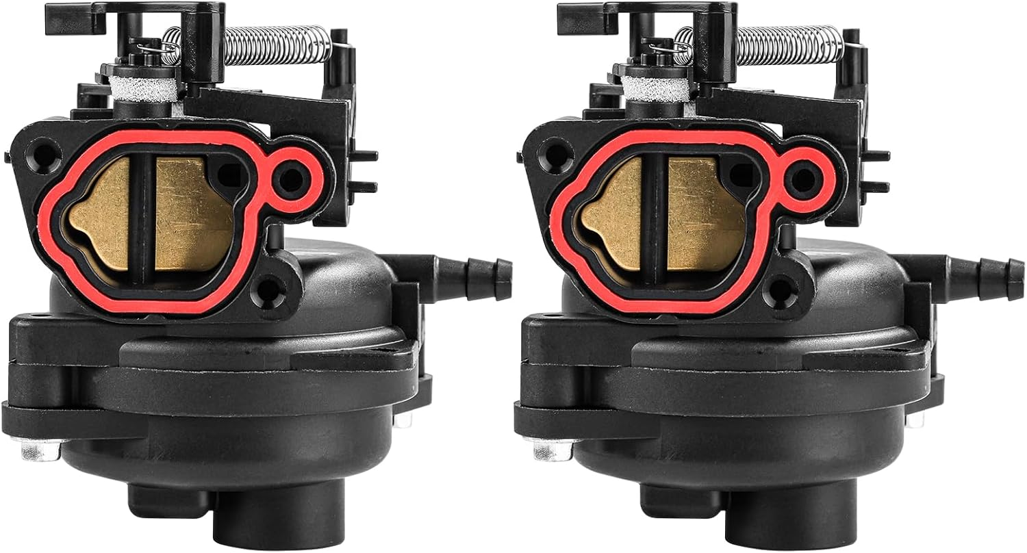 2Pcs Carburetor Replacement, 3.85X3.46X2.75 Inch Lawnmower Carburetor Carburetor Carb Kit Lawn Mower Engine Replacement Compatible with Briggs & Stratton 799584 798675 59236 593260 image number 4