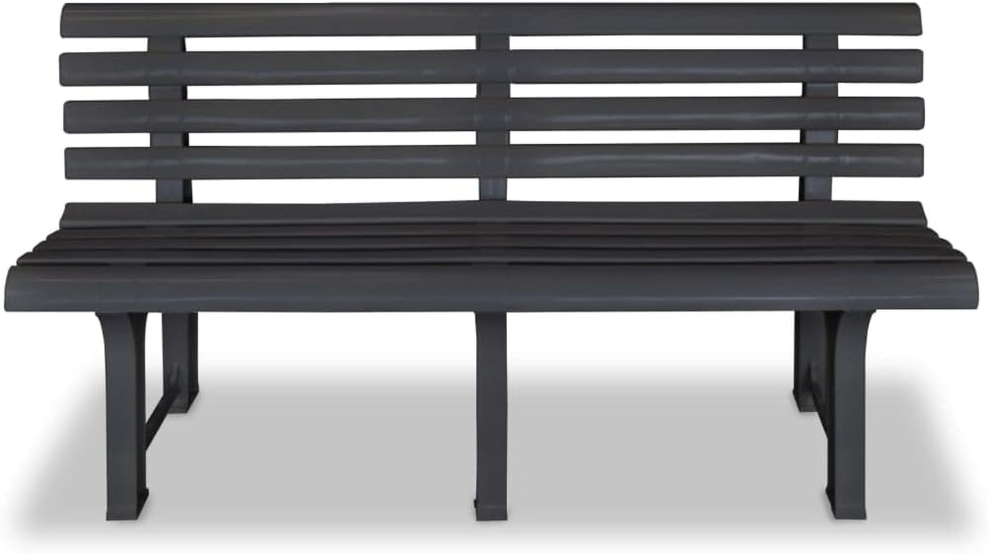 'Vidaxl Sturdy Plastic Garden Bench in Anthracite - Weather Resistant and Easy to Assemble - Perfect for Patios or Garden Spaces image number 1