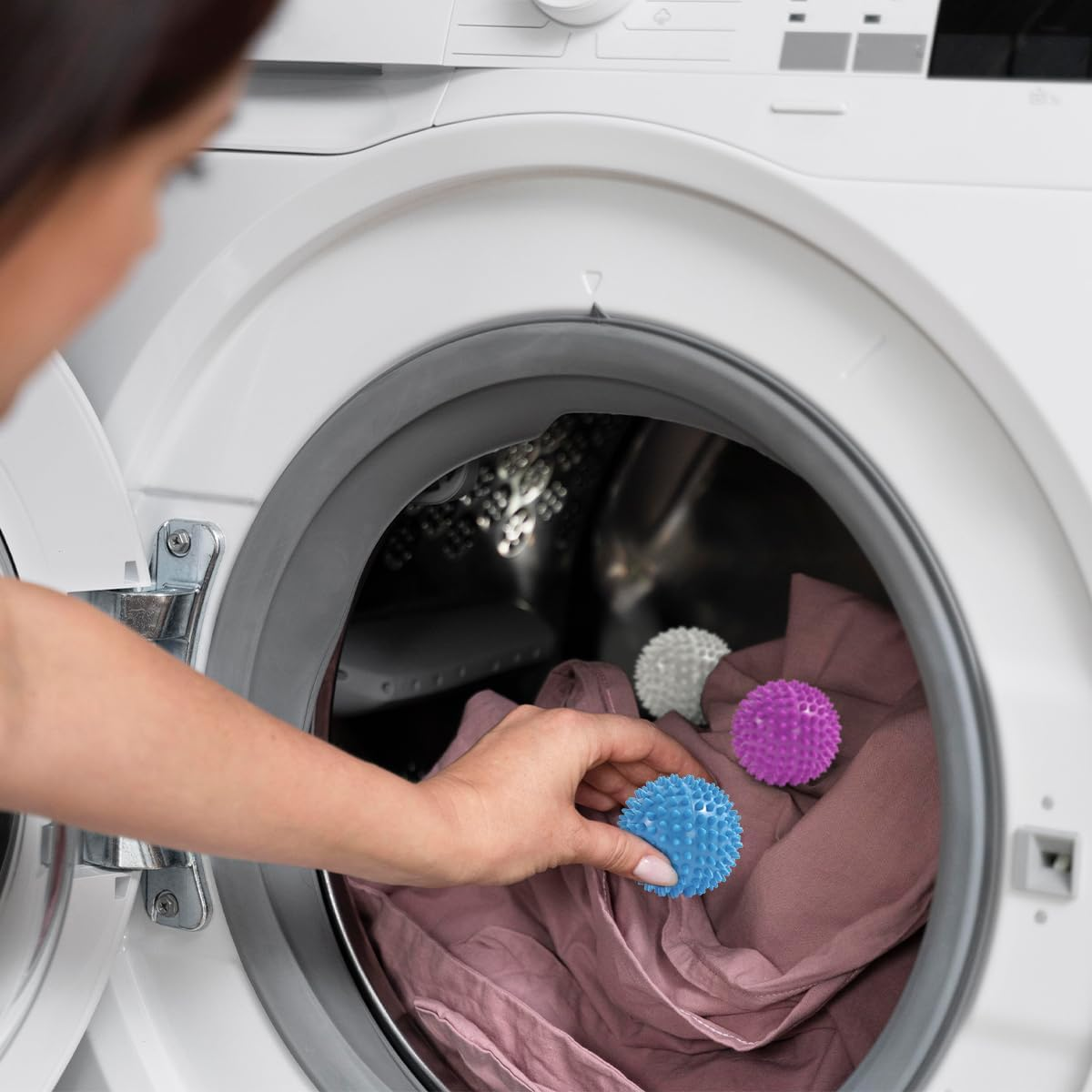 Wash Dryer Balls, 6 PCS Rubber Laundry Balls for Drying, Washing and Fluffing Clothes (6Cm/2.36In) image number 2