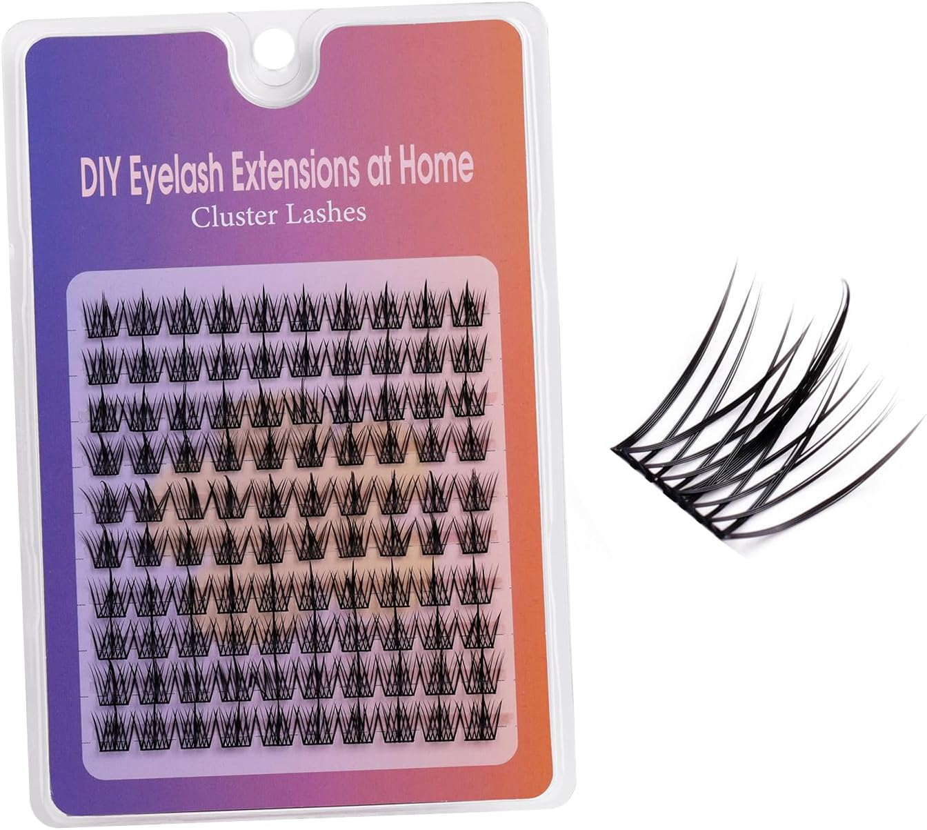 TORMEN Sectional Self Adhesive Eyelashes 100 Pcs No Glue Needed Pre Glued Lash Clusters Natural Wispy Press on Individual Lashes Reusable DIY Eyelash Extensions (Trilogy) image number 1