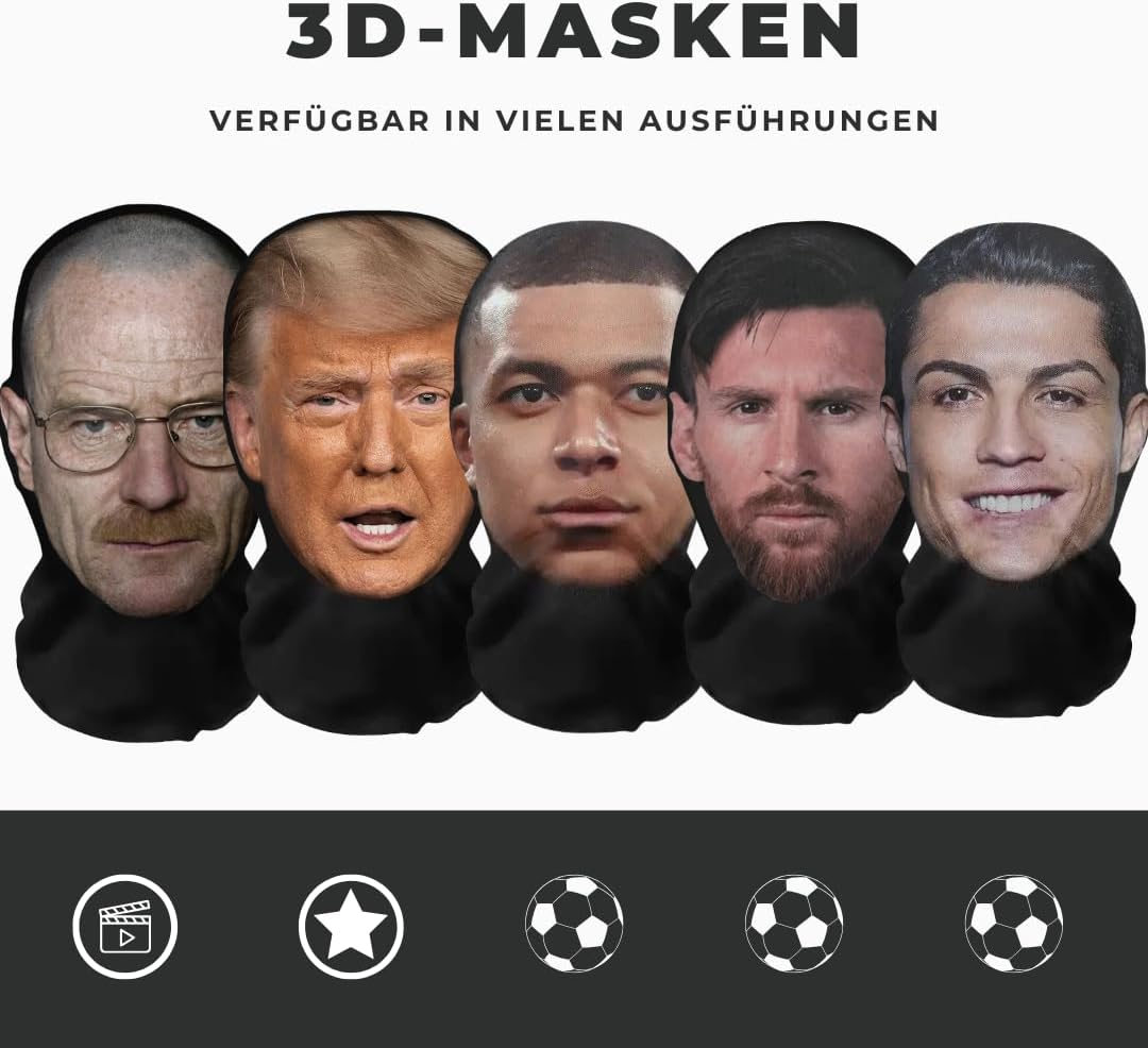 Realistic Michael Jackson 3D Print Full Face Mask - Breathable, Lightweight & Comfortable, Ideal for Cosplay, Parties, Halloween, Carnival & Events King of Pop