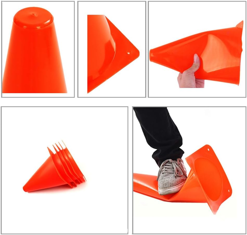 24 Pcs Multipurpose Training Cones,Soccer Cones,Sports Training Field Marker Plastic Cones,Football Training Cones,Plastic Agility Cones,Indoor Outdoor Activity Events Games Obstacle Course image number 1