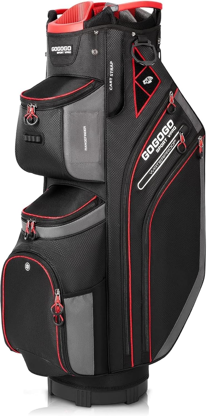 Gogogo Sport Vpro Golf Cart Bag with 14 Way Dividers, 11 Pockets Golf Club Bag, Rain Hood, Insulated Beverage Compartment image number 2