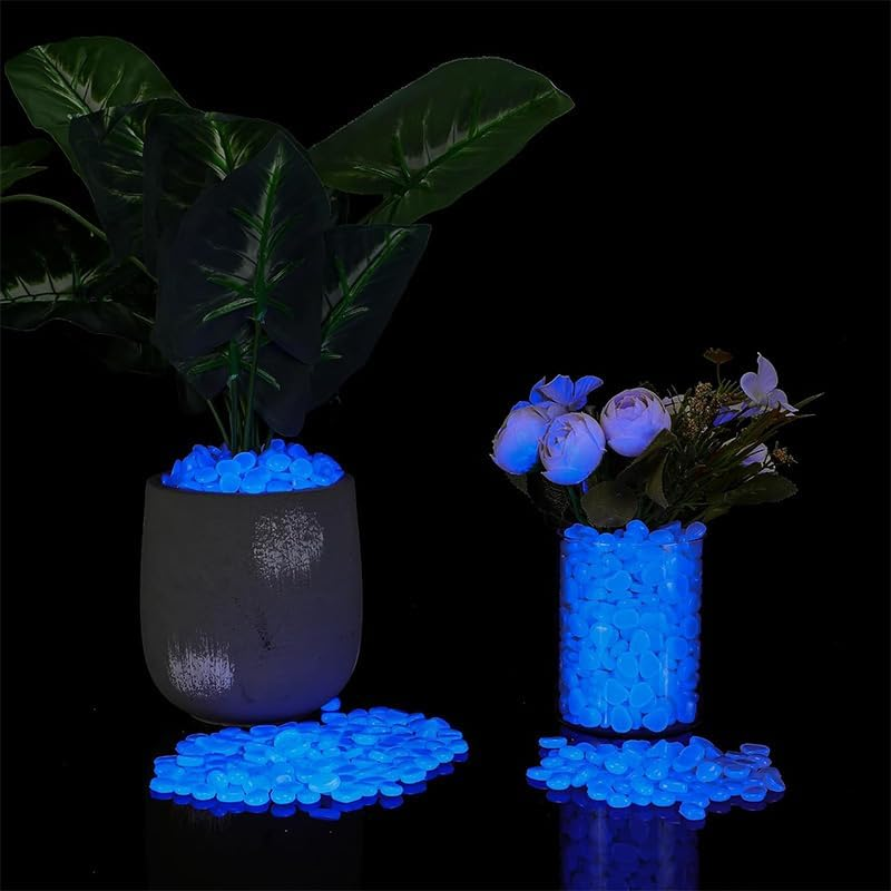 Glow in Dark Rocks,200Pcs Long Term Glowing Decorative Stone,Luminous Stones,Glow in the Dark Pebbles,Glowing Rocks Decor Stones for Fish Tank Aquarium Indoor Outdoor Yard Decor Garden (Mix) image number 3