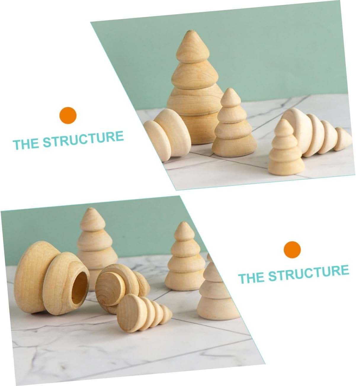 KONTONTY 5Pcs DIY Wooden Christmas Tree Crafts Unfinished Xmas Tree Cutouts Ornament for Christmas Decorations Home DIY Painting Craft Project image number 2