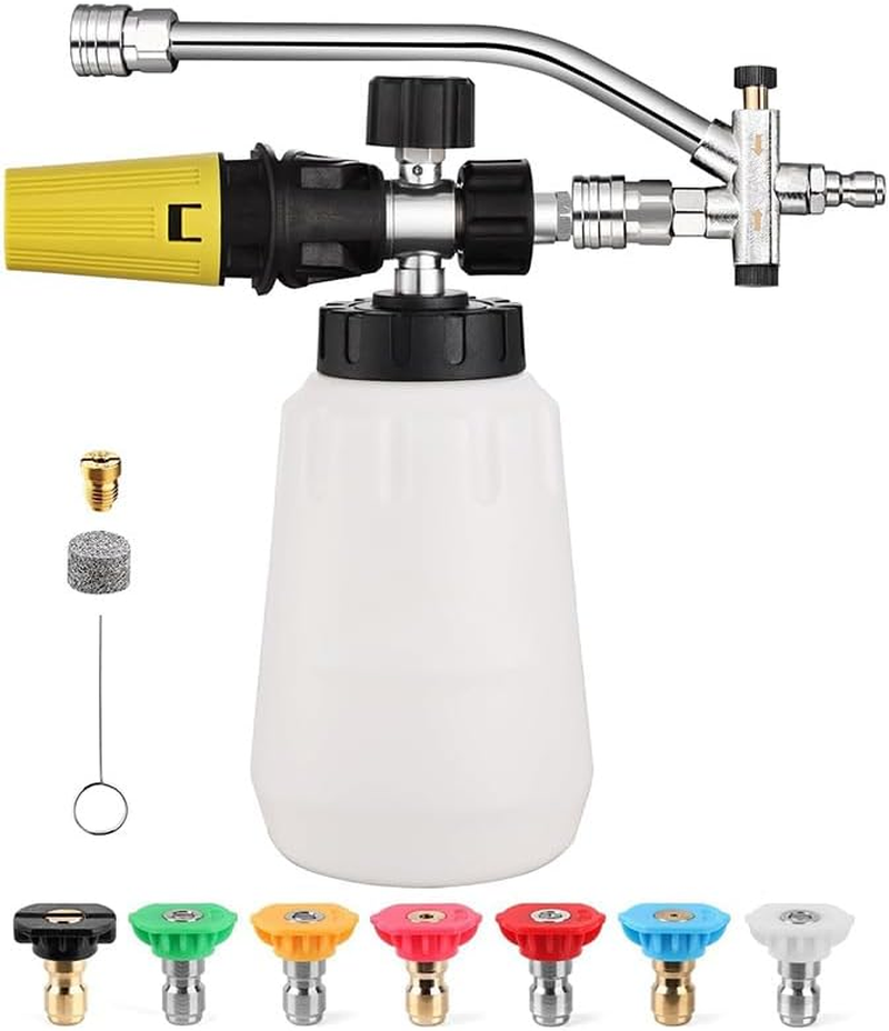 Pressure Washer Foam Cannon Kit with Double Connector Foam Cannon Car Wash Foam Gun with 7 Nozzles for Car Washing and Cleaning image number 3