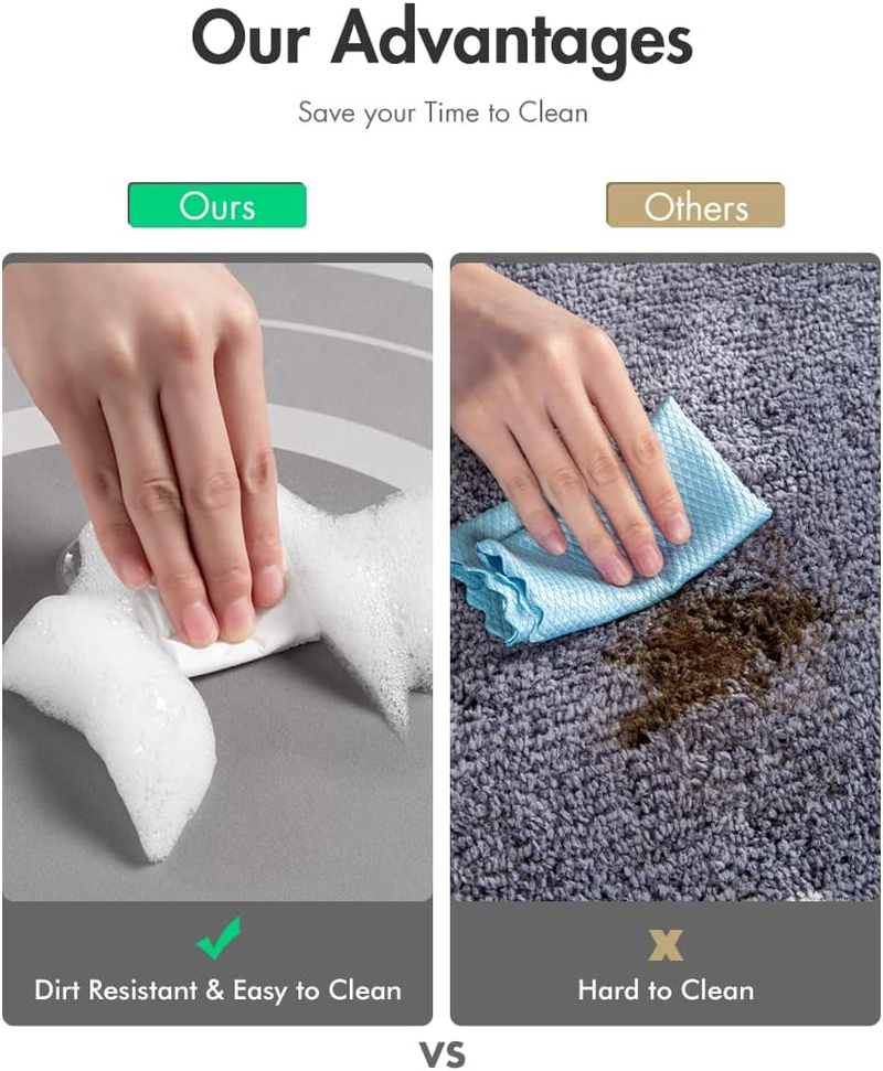 Montvoo Bath Mat - Non Slip, Quick Dry, Stain Resistant Bath Mat Rug for Bathroom Floor - Easy Care Shower Rug for outside Bathtub - 17"X27" Grey image number 2