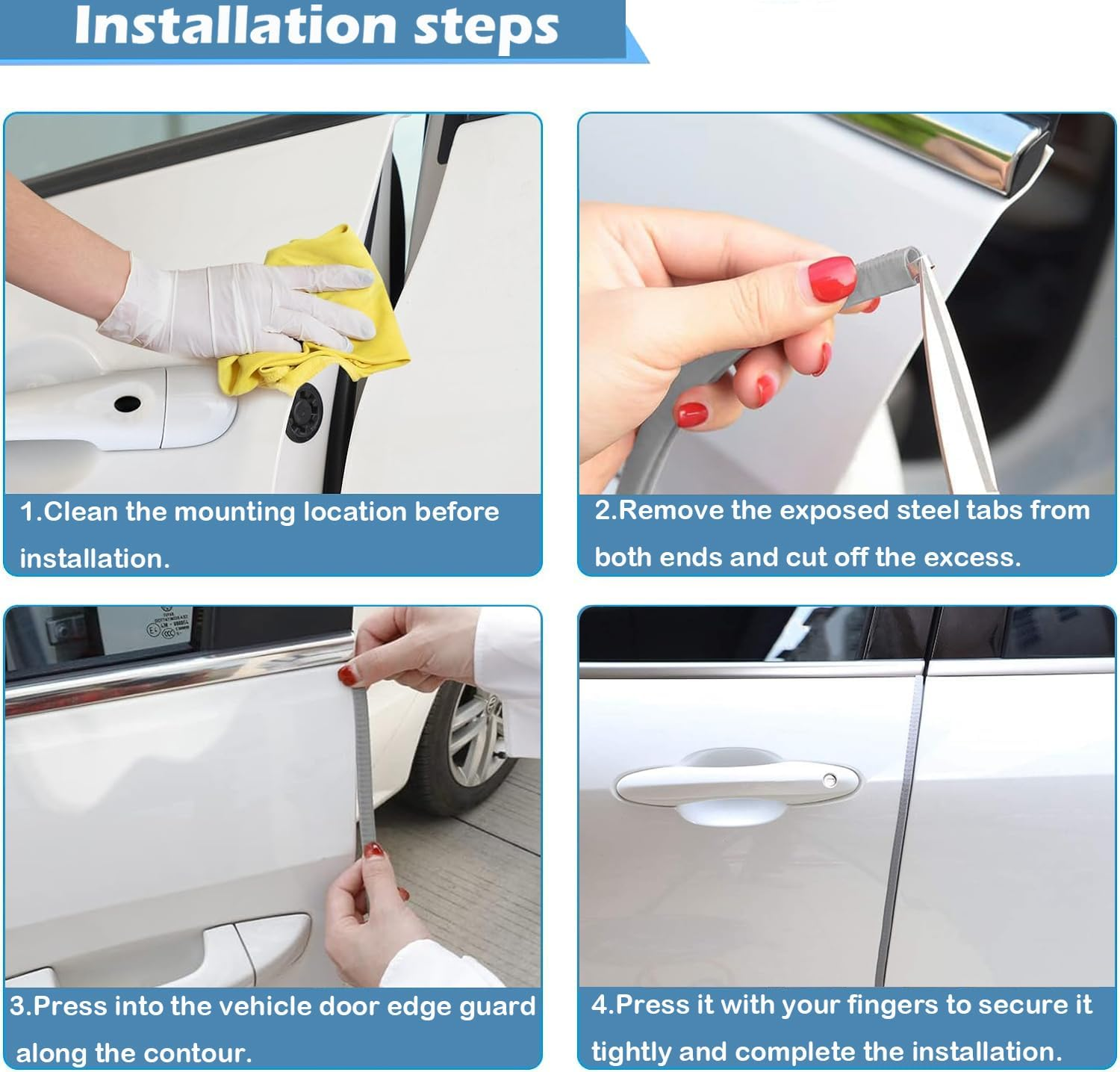 Car Door Edge Guards,16.4Ft (5M) Universal Rubber U Shape Edge Trim,Car Door Protector Edge,No Glue Automotive Door Edge Guard,Automotive Trim,For Cars,Bread Car,Suv (Gray) image number 3