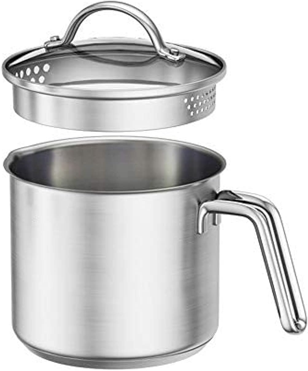1.5 Quart Stainless Steel Saucepan with Pour Spout, Saucepan with Lid, Mini Milk Pan with Spout - Perfect for Boiling Milk, Sauce, Gravies, Pasta, Noodles image number 2