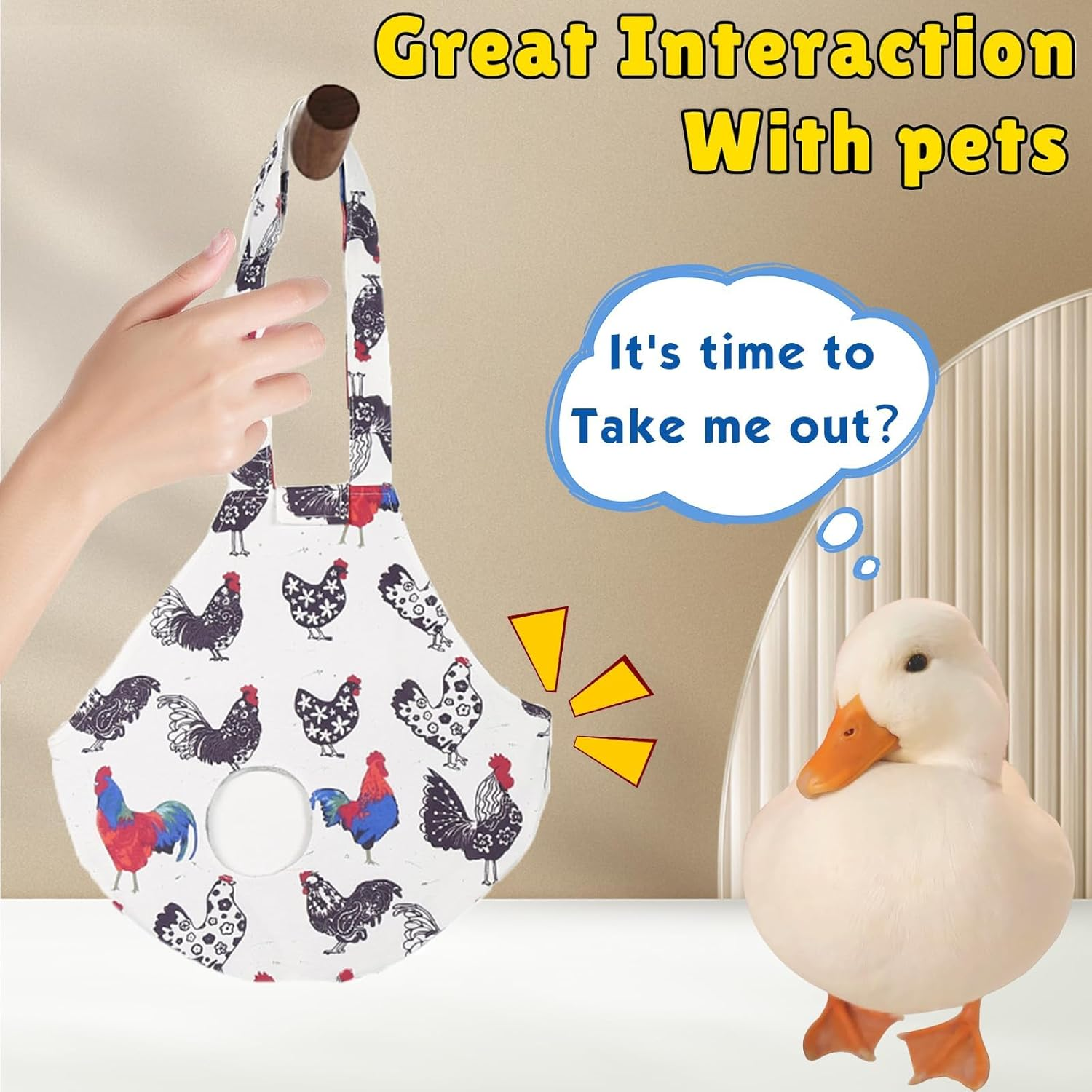 Chicken Holder Bag Chicken Medic Bag Chicken Carrier with Handle Chicken Supplies Catching Hand Bag for Hen Rooster Poultry Chicken Transport (White A) image number 6