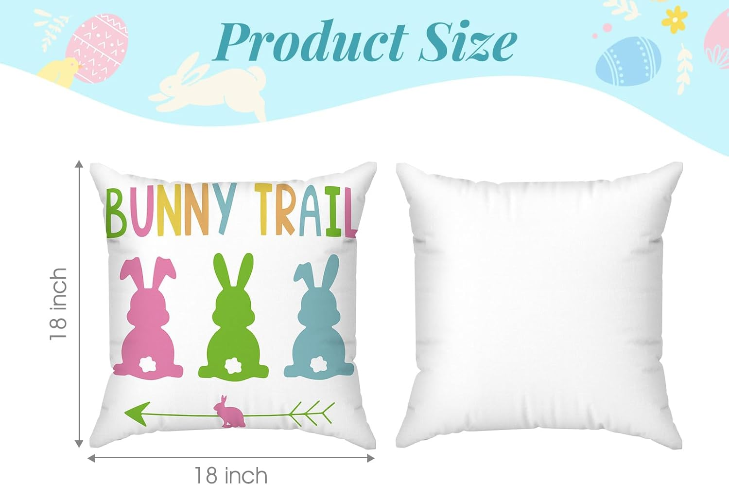 Minetom Easter Pillow Covers 18X18 Set of 4 Easter Decorations for Home Bunny Truck Hello Peeps Hip Hop Colorful Pillows Easter Decorative Throw Pillows Spring Easter Farmhouse Decor image number 3