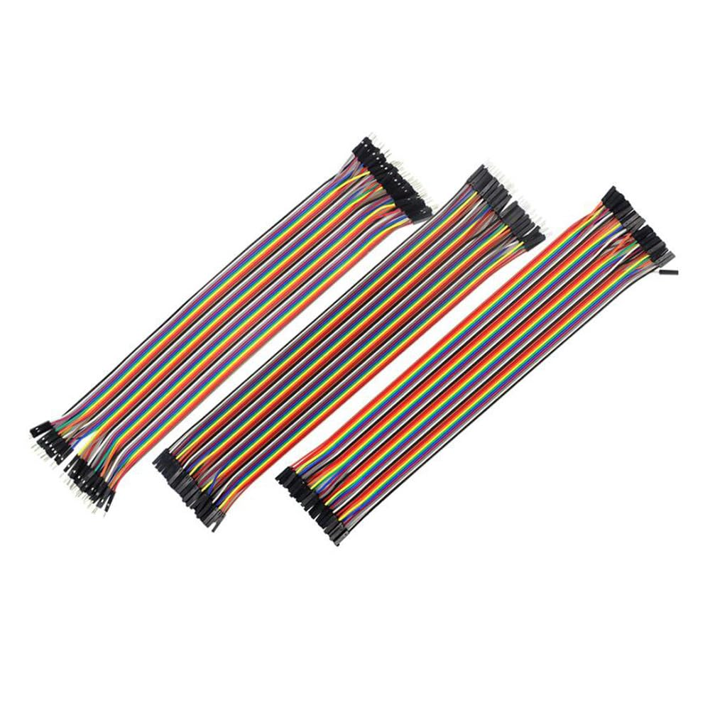 120Pcs Dupont Wire 10Cm 15Cm 20Cm 30Cm 40Cm Optional Breadboard Jumper Wires Assorted Kit Male to Female Male to Male Female to Female Multicolored Ribbon Cable (20CM) image number 1