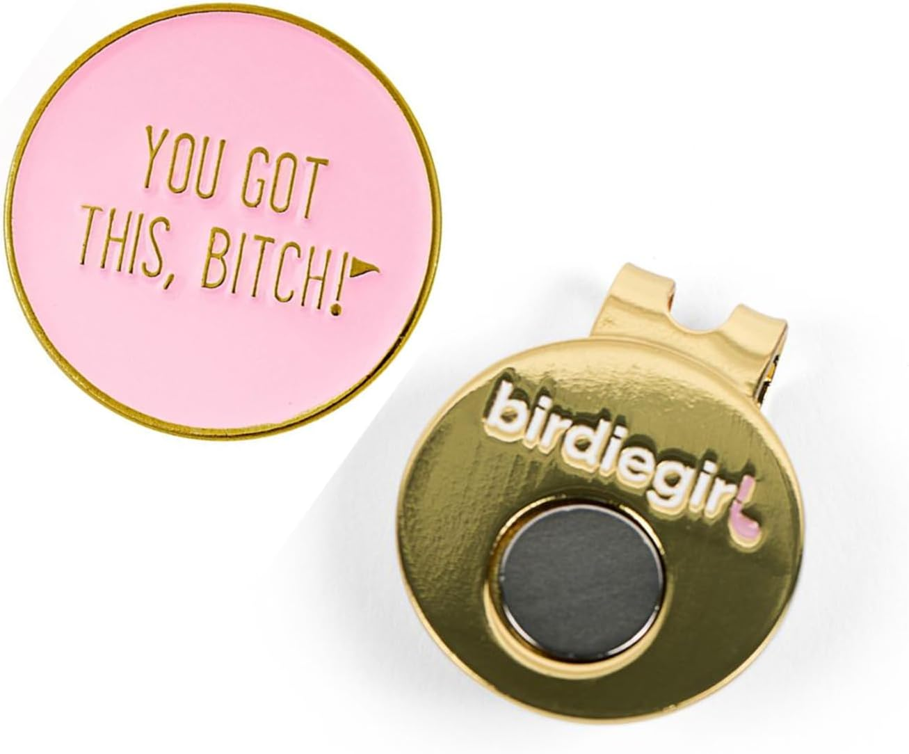 Birdie Girl Frickin' Golf Women'S Ball Marker with Hat Clip, Womens Golf Accessories, Magnetic Golf Ball Marker, Ball Marker Hat Clip, Golf Bag Accessories image number 1