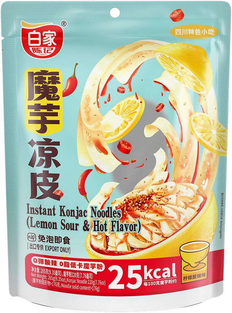 Baijia Chenji Konjac Liangpi Lemon Hot and Sour Flavor Noodle, 225 G image number 4