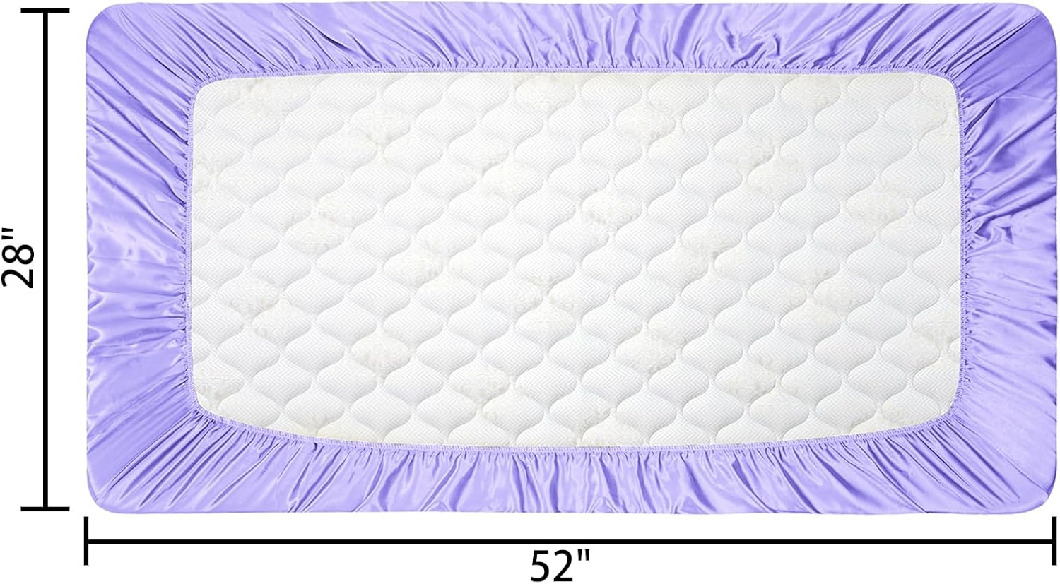 GUNTAIL 2 Pack Satin Soft Crib Sheet for Baby with Sensitive Hair Silky Baby Mattress Sheet Pink and Violet Unisex 52&rsquo;&rsquo;X28&rsquo;&rsquo;X8&rsquo;&rsquo; Fitted Sheets image number 4