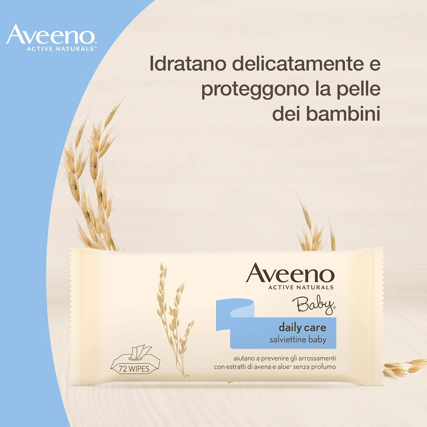 Aveeno Baby Daily Care Wipes with Oats and Aloe Extract, 72 Wipes image number 1