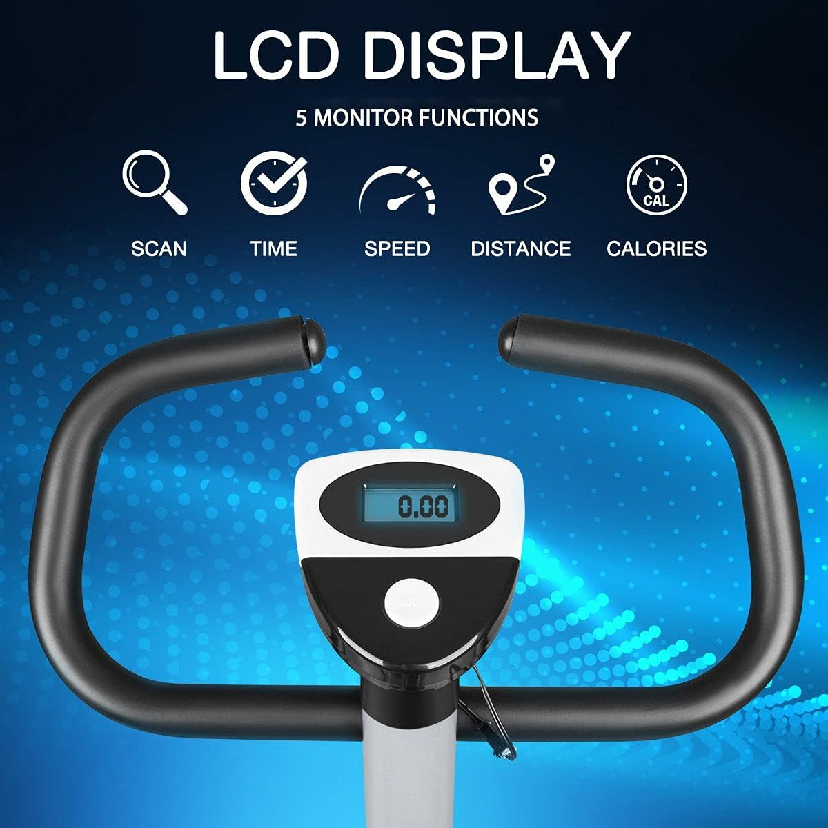 Genki Upright Exercise Bike Machine Home Gym Fitness Cardio Equipment Spin Bike Grey with LCD Display, Adjustable Seat & Resistance, 100Kg Max Weight Capacity image number 5