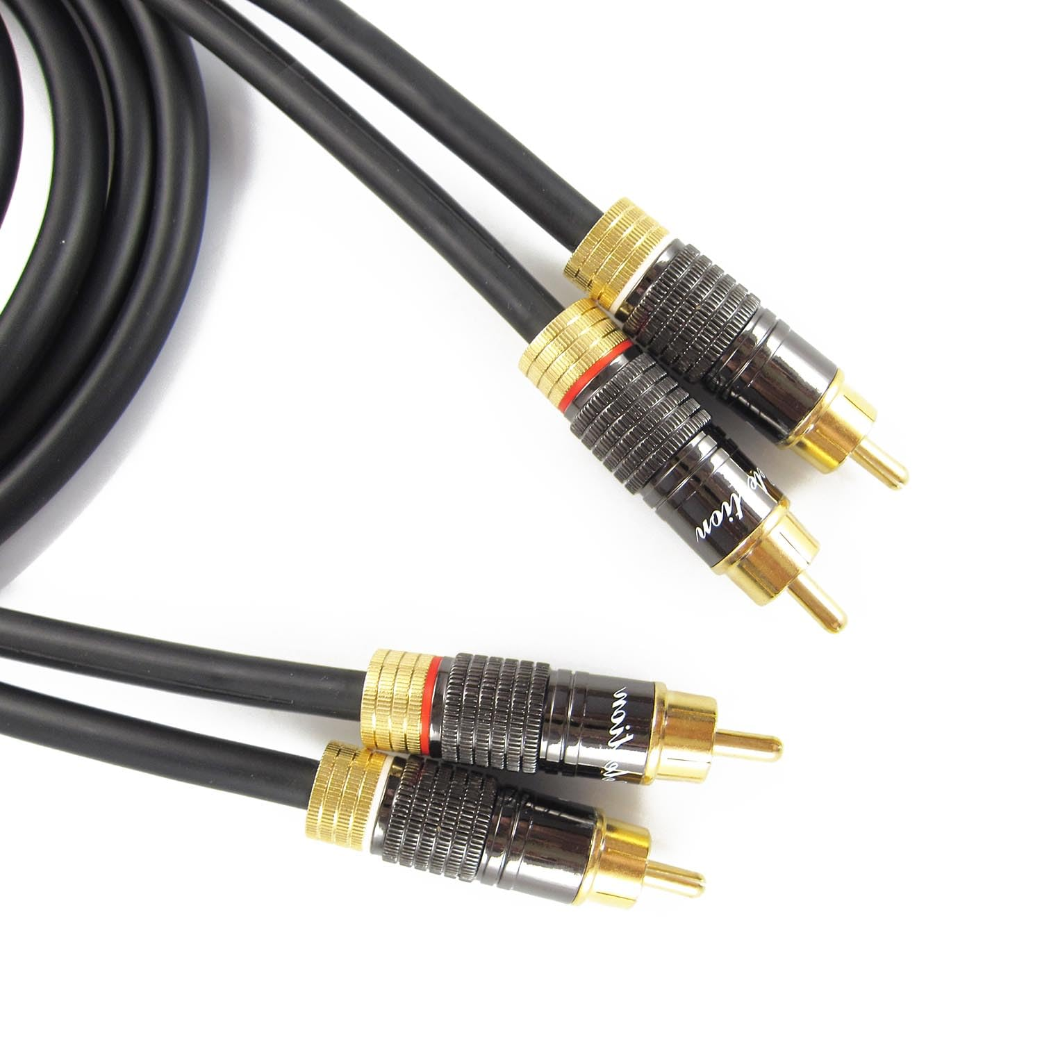 I-Selection Premium 2 RCA to 2 RCA Stereo Audio Cable Male to Male Gold Plated Home Theater, TV, Amplifier HDTV, Gaming Consoles, Hi-Fi Systems, Speaker (0.5, Meters) image number 1