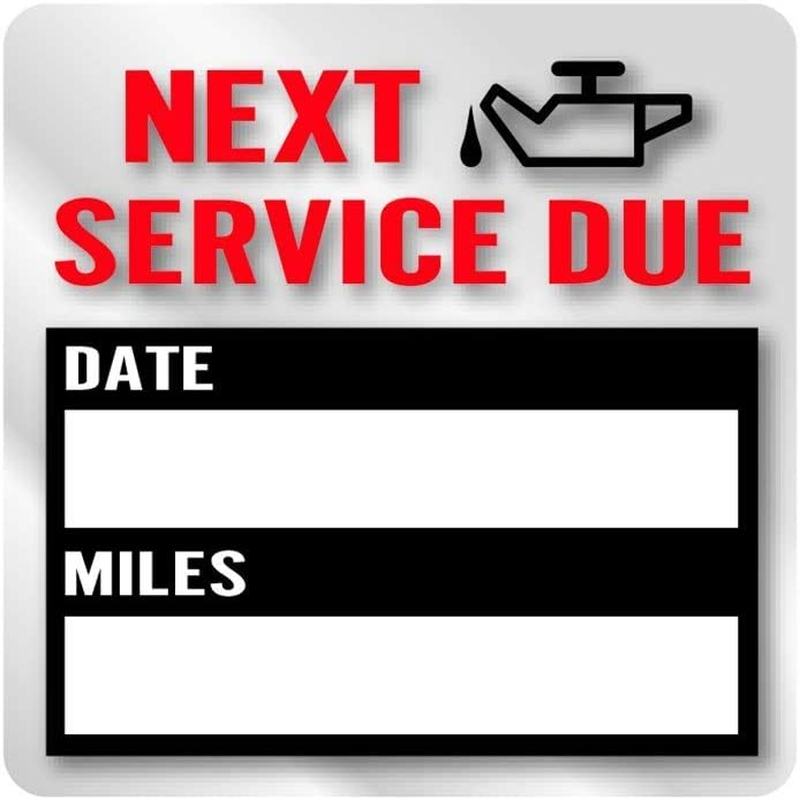 Hybsk 200Pcs Service Stickers Transparent Car Oil Change/Service Reminder Stickers 2X2 Inch Waterproof Clear PET Oil Change Stickers (Black) - Clear, Black image number 4