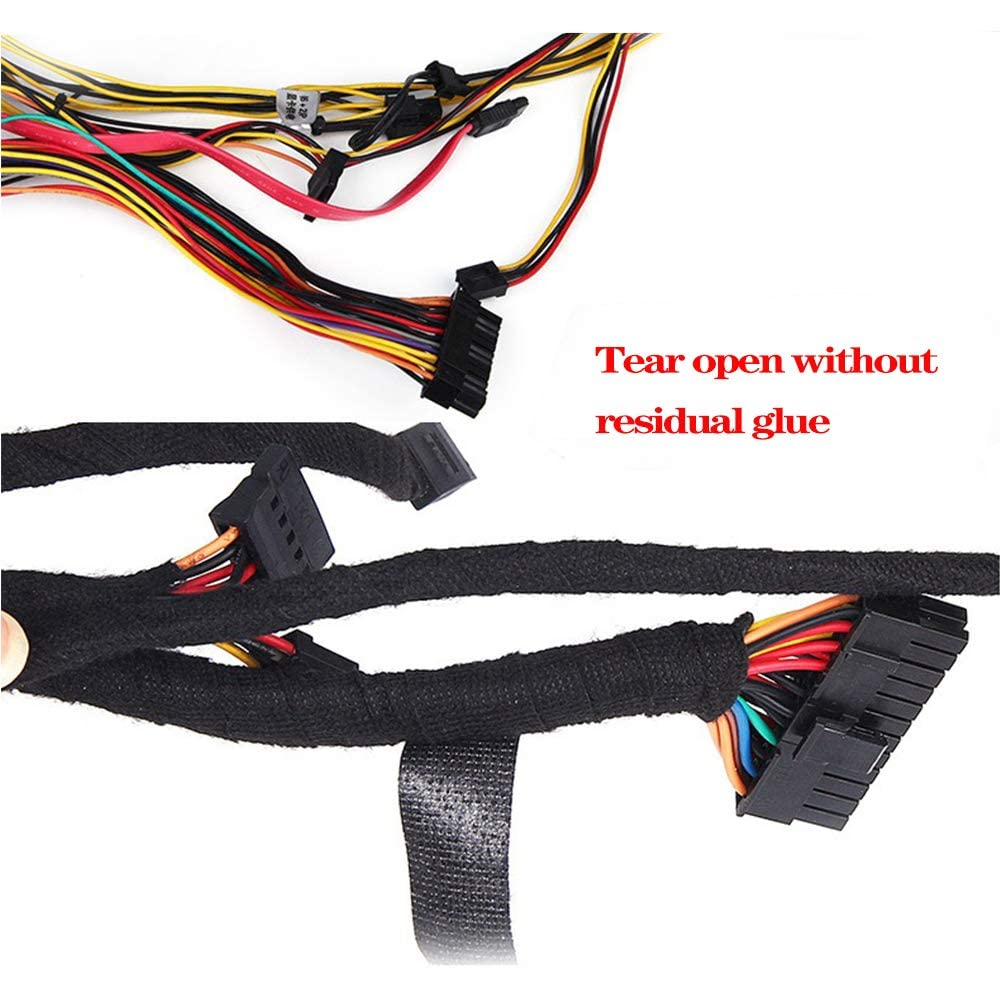 Limcryspp 4 Rolls of 19Mm X 15M Flame Retardant Car Tape, Black, High Temperature Resistant Cloth Strap, Wire Harness Weaving Tape image number 3