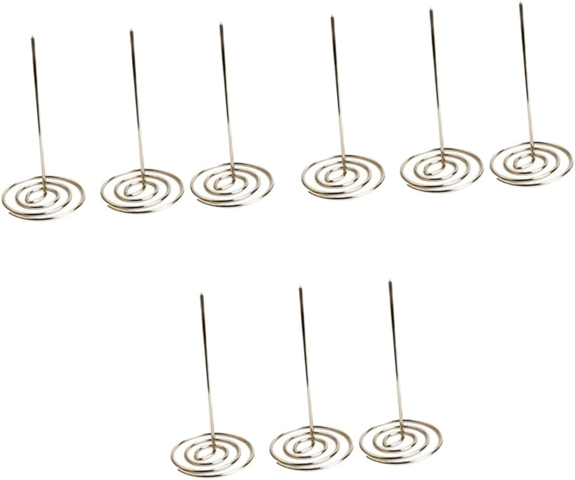 STOBOK 9Pcs Menu Summons Fork for Invoice Storage Metal Document Notes Holder Restaurant Office Desk Accessories image number 1