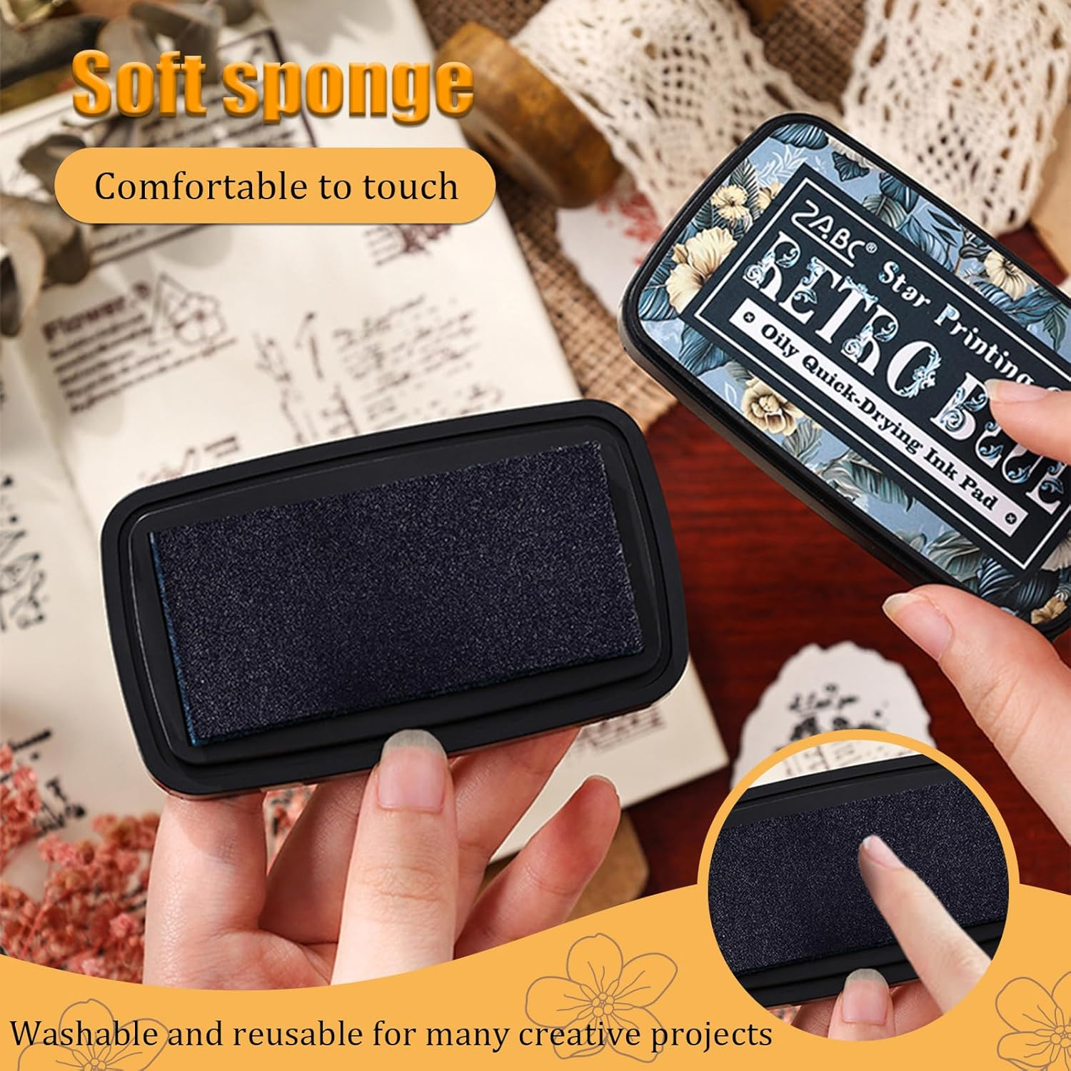 Sgphrzlt Washable Stamp Pads, Craft Ink Pads for Rubber Stamps, Finger Embossing Pigment Ink Pads for Stamping, Perfect for Scrapbook Card Making & DIY Projects, Red image number 2