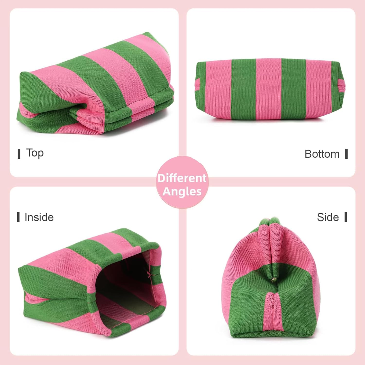 Colorful Woven Dumpling Bag for Women - Striped Crochet Evening Clutch Purse for Summer Beach Outings image number 6