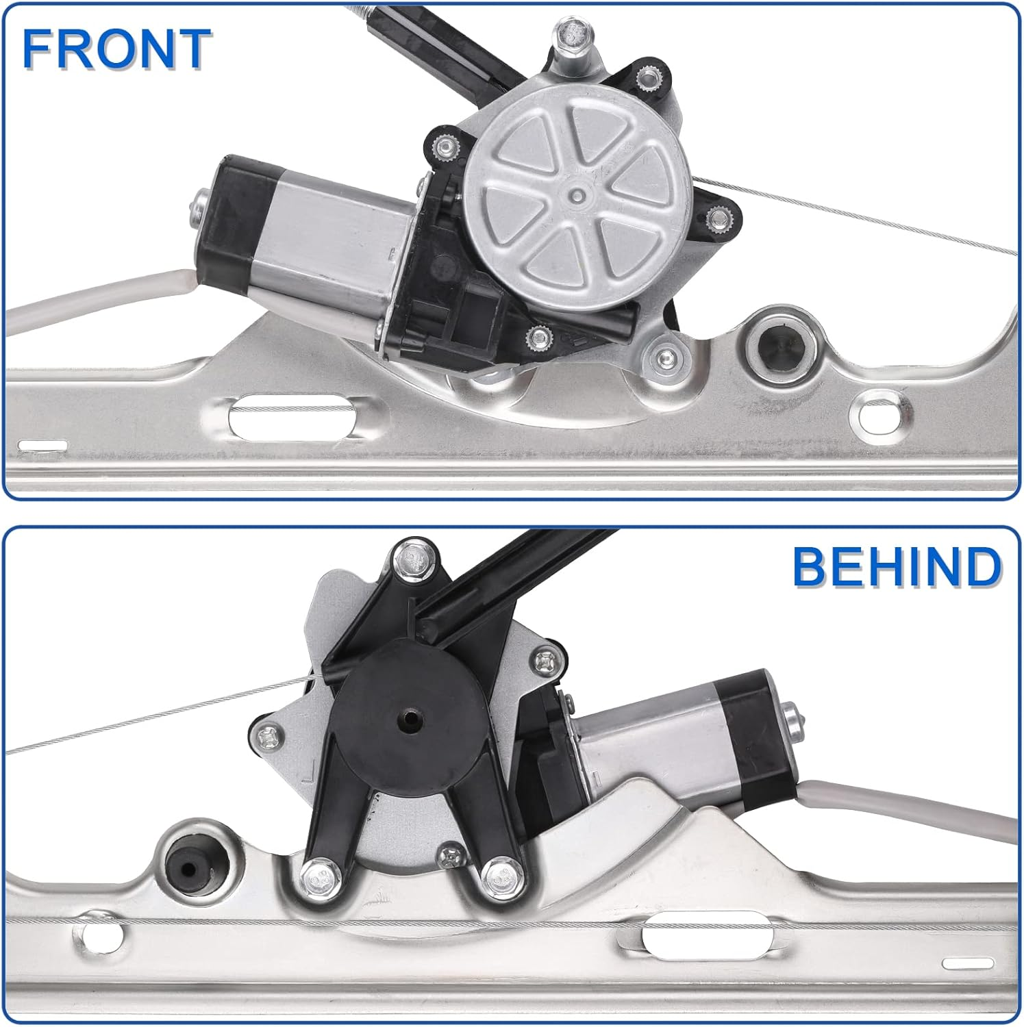 Obaee 741-644 Front Left Driver Side Power Window Regulator & Motor Assembly Compatible with Chevrolet/Chevy Silverado Tahoe Suburban/Gmc Yukon XL Sierra Escalade Pickup Truck SUV 2000-2006 image number 1