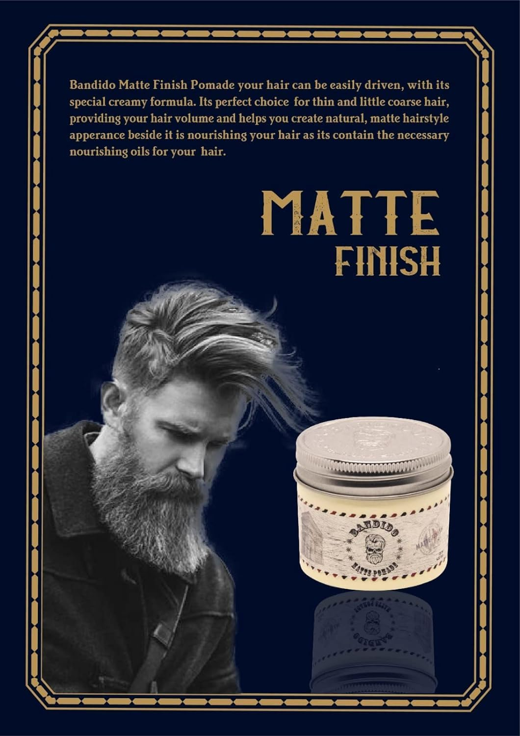 Bandido Matte Finish Pomade Original (125 Ml) Easy to Style, for Your Perfect Hairstyle, Elegant Matt Effect, Hair Wax, Hair Wax, Styling Pomade image number 5