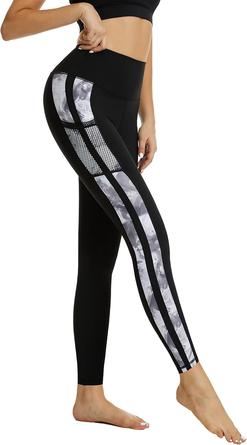 Buepeara Anti-Cellulite Women'S Sports Trousers with Pockets, High Waist Opaque Sports Leggings for Sports and Everyday Use