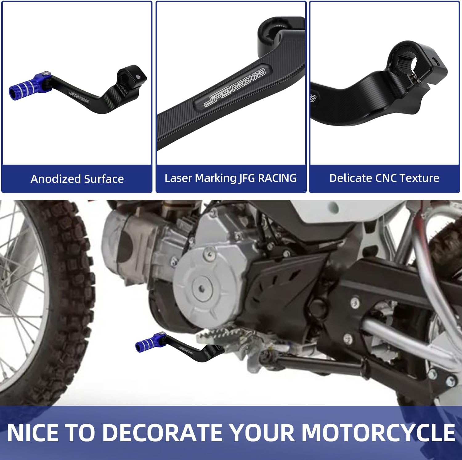 JFG RACING Motorcycle Gear Shifter Shift Lever Folding Tip CNC for TTR 110 08-09 11-21 CRF 110 CRF110F 2013-2023 Blue image number 6