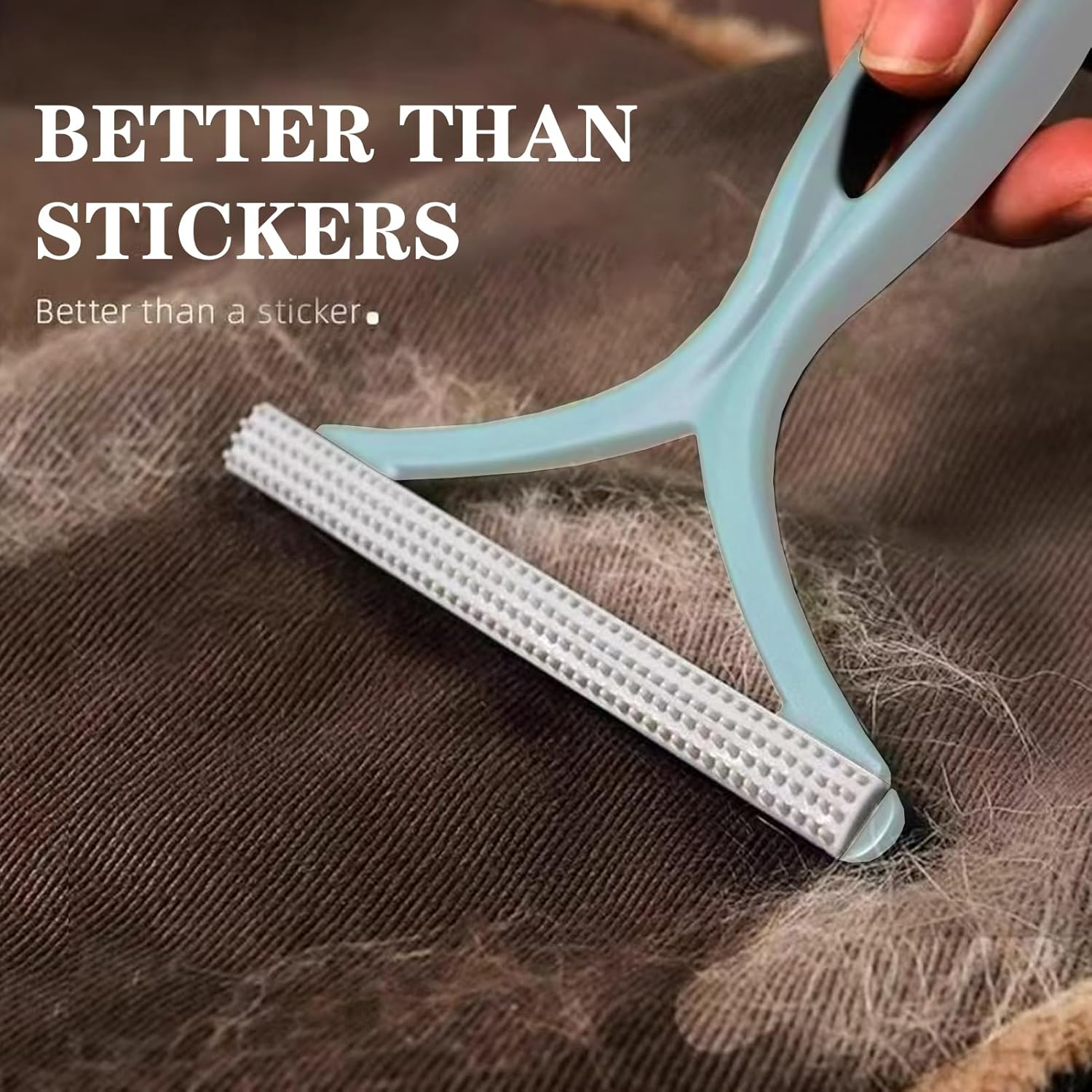 2 Pcs Manual Fabric Shaver Set, Portable Lint Removers for Furniture, Clothes, and Carpets, Pet Hair Removal Tools with Metal Scraper and Reusable Brush image number 3