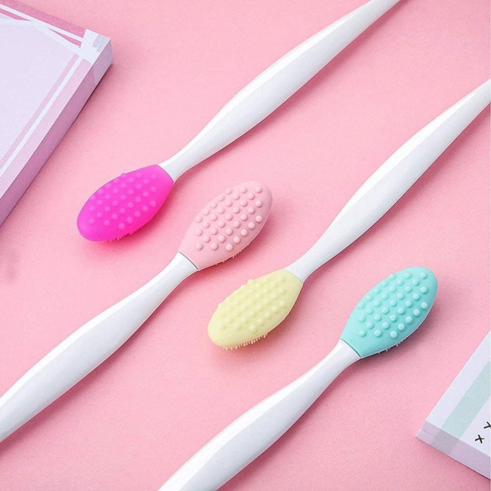 12Pcs Lip Scrub Brush, Betterjonny Silicone Exfoliating Lip Brush, Double-Sided Lip Scrub Brush, Soft Cleaning Lip Scrub Exfoliator Beauty Tool for Smoother Skin and Lip Multicolored