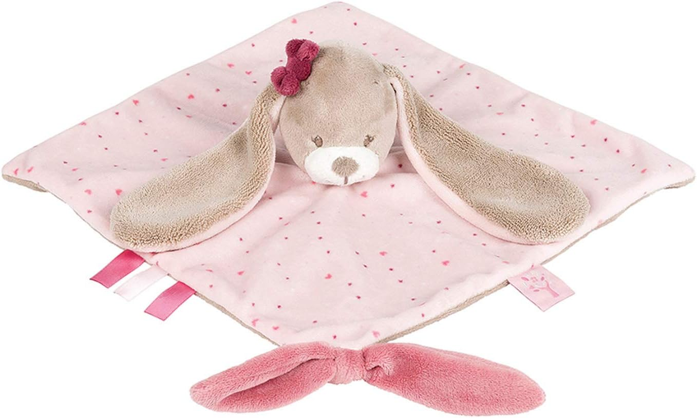 Nattou Nina the Rabbit Doudou Comforter, Pink