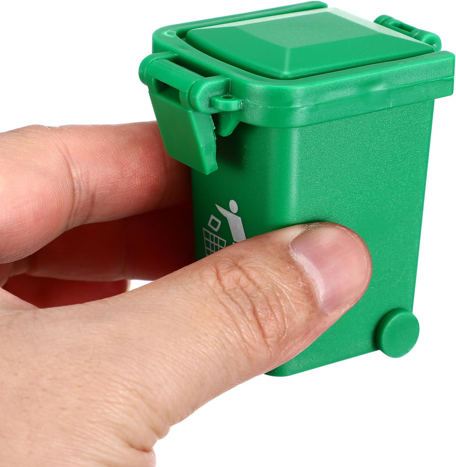 Abaodam 4Pcs Mini Trash Can Mini Desk Trash Can Tiny Curbside Garbage Bin Miniature Garbage Cans with Lid Small Garbage Bin Model for Kids Toddlers Toys image number 1