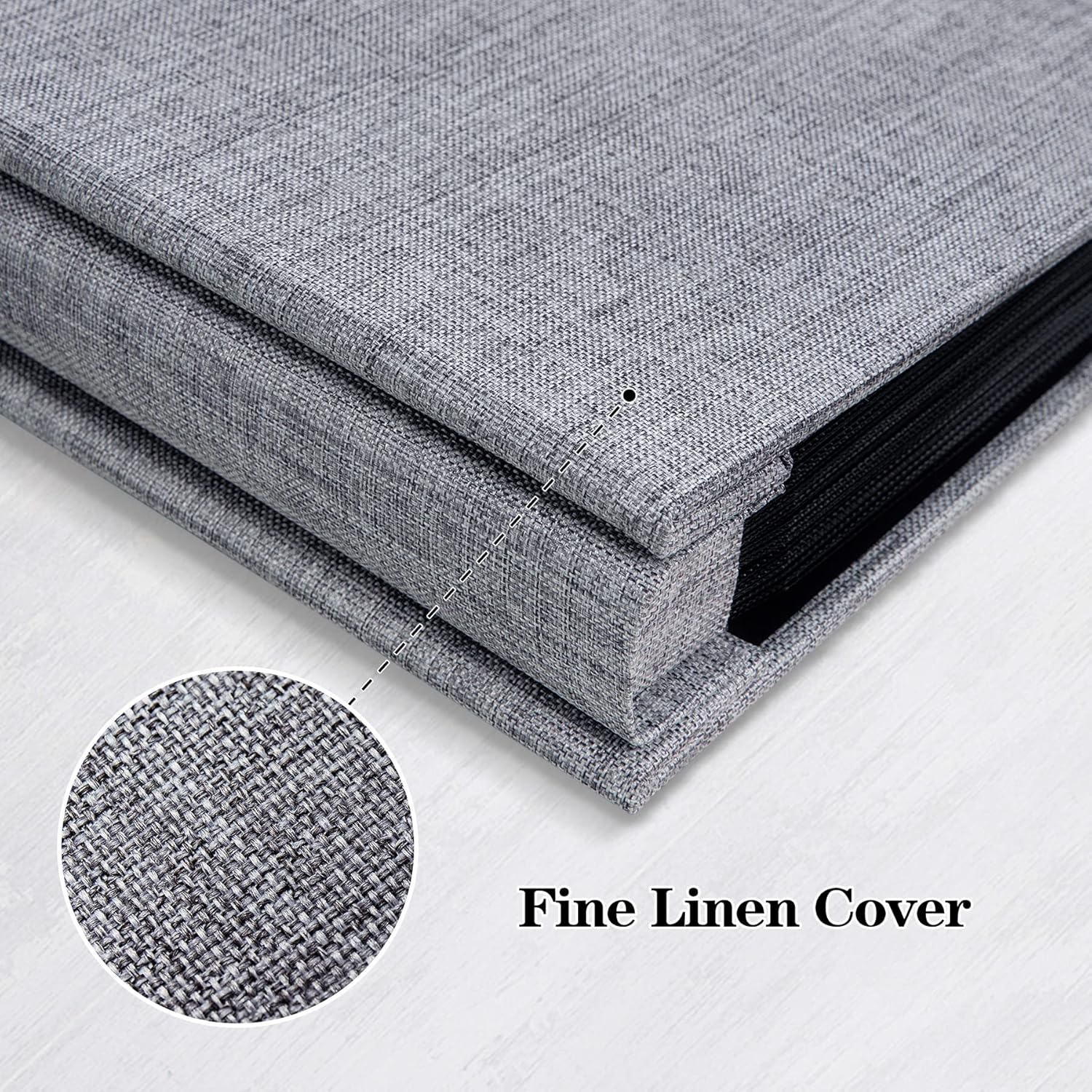 Mublalbum Small Photo Album 4X6 200 Photos Linen Cover Picture Book with Horizontal Pockets for Wedding Family Anniversary and Baby (Gray) image number 1