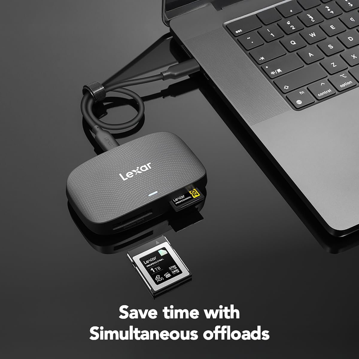 Lexar Professional Cfexpress Type B/SD USB 3.2 Gen 2 Reader, Transfer Speeds up to 10Gbps, Designed for Cfexpress Type B and SD Cards (LRW520U-RNBNG) image number 5