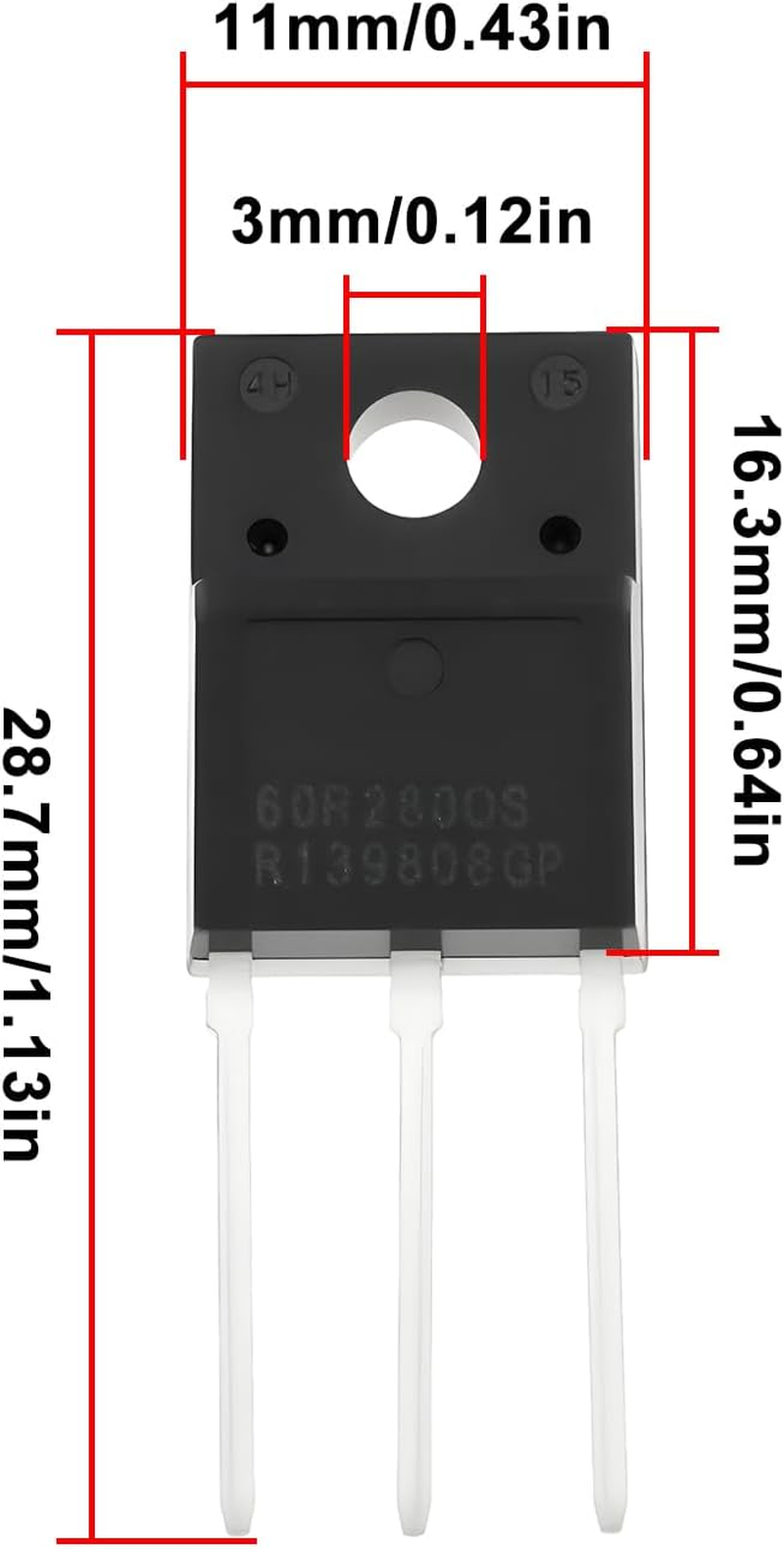 Ecsing 4X MMF60R280QS Large Volume Liquid Crystal Ion Field Effect Tube TO-220 Suitable for Electronic Components image number 2