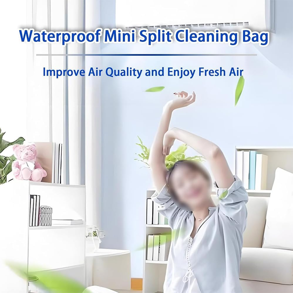 Air Conditioner Cleaning Kit Suitable for Use with All 1-1.5P Hanging Air Conditioners on the Market .Waterproof Split Cleaning Bag, with Drain Outlet Pipe,No Watering Can.