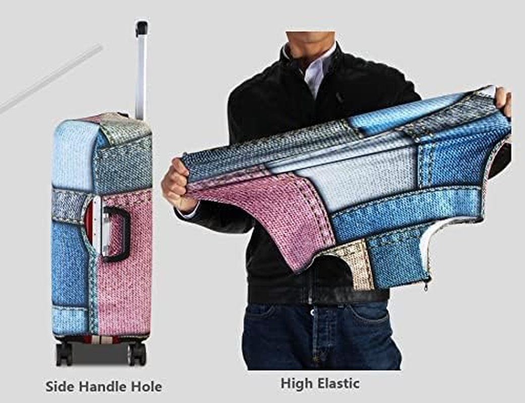 Wunm Studio CE Personalised Luggage Cover - Mysterious Travel Suitcase Galaxy Protection 3D Print Trolley Case DIY Logo Case Travel Accessories Elastic Luggage Dust Cover (Starry Sky, XL) image number 5