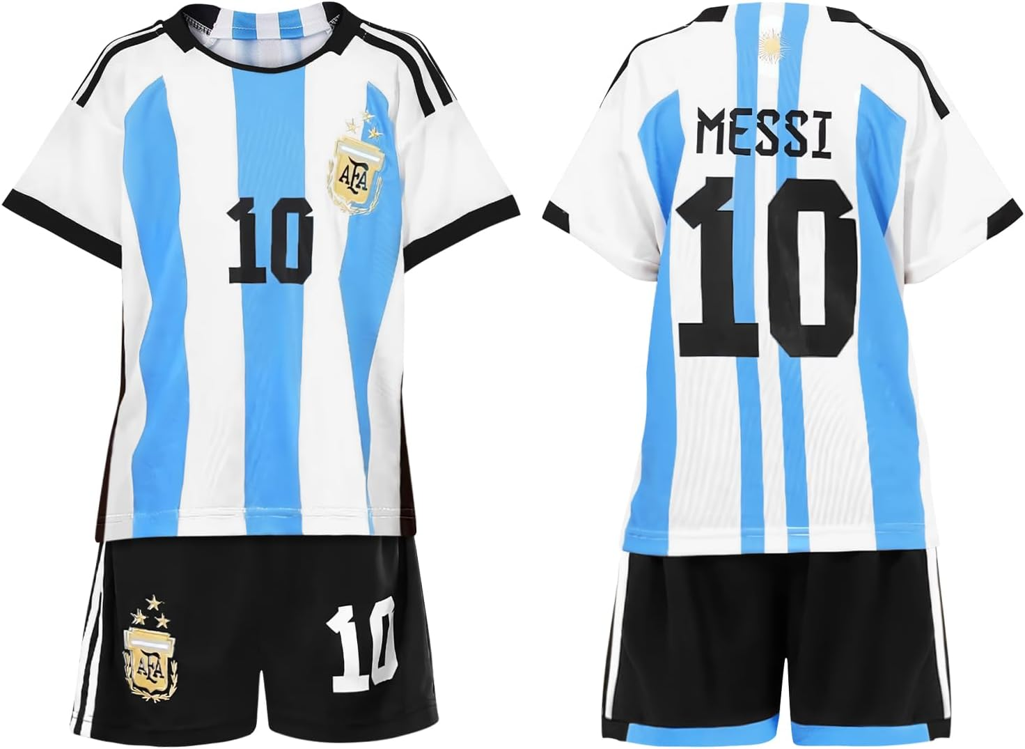 Slowton Youth Soccer Jersey - 2 Piece Kids T-Shirt Shorts Set, #10 Junior Jersey Kids Size, Soccer Tracksuit Uniform Set image number 2