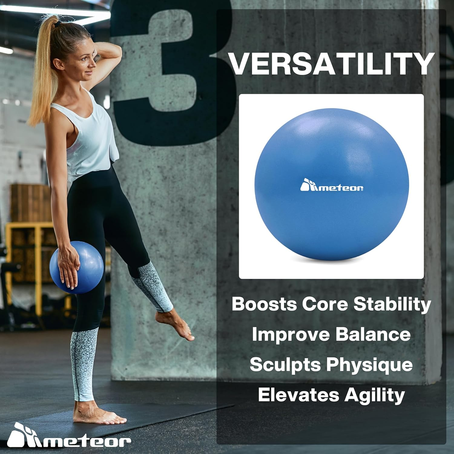 Meteor 2Pcs Mini Pilates Ball (25Cm) - Small Swiss Ball, Exercise Ball, Fitness Ball, Barre Ball - Ideal for Yoga, Pilates, Therapy & Relaxation image number 6