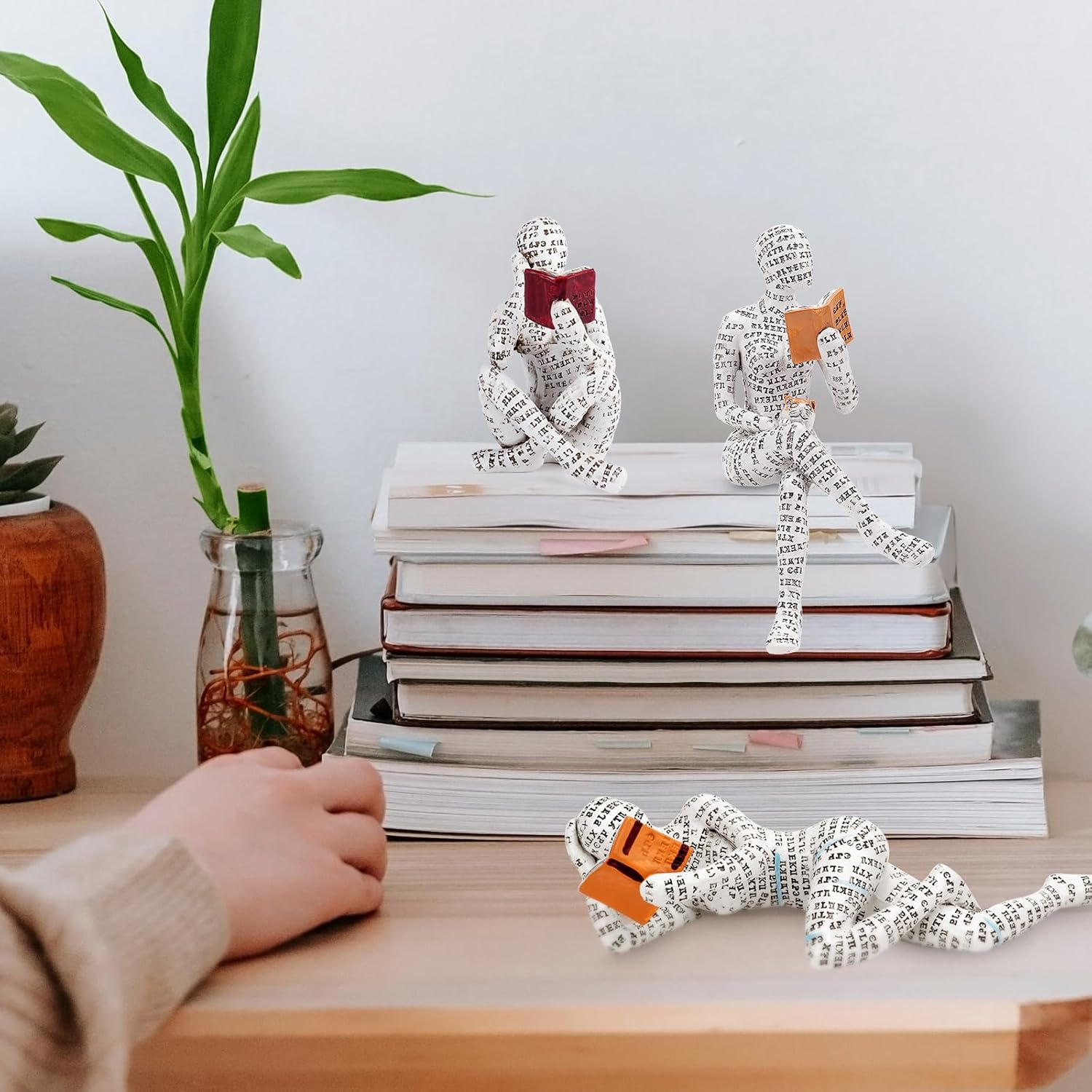 Puthiac Home Decor Accents - Reading Woman Figurine Sculpture Thinker Statue - Modern Abstract Home Decor for Living Room, Office, Bedroom - Elegant and Aesthetic Decoration Statue 07 image number 5