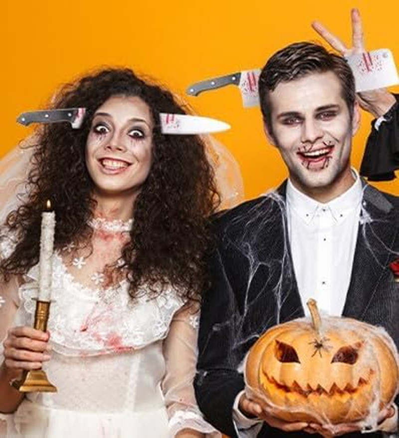 Sweenaly Knife Headband Bloody Cleaver Headband Bloody Horror Props Fanny Accessory Halloween Cosplay（Fruit Knife） image number 2