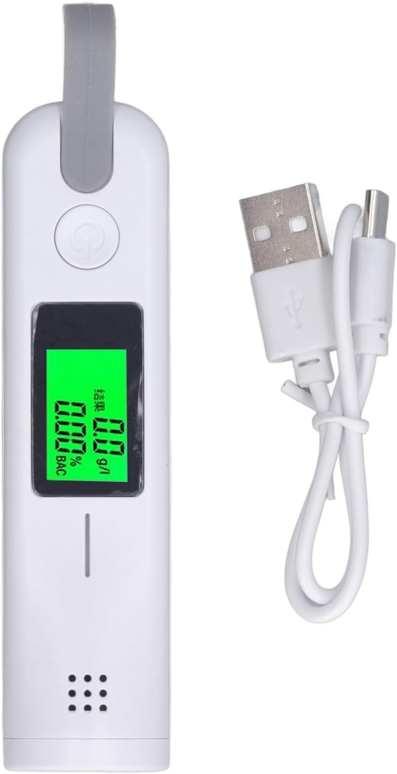 Breathalyzer, Portable Breath Alcohol Tester with Quick Response, Wireless Drunk Analyzer Alcohol Detector for Home (Black) (White)