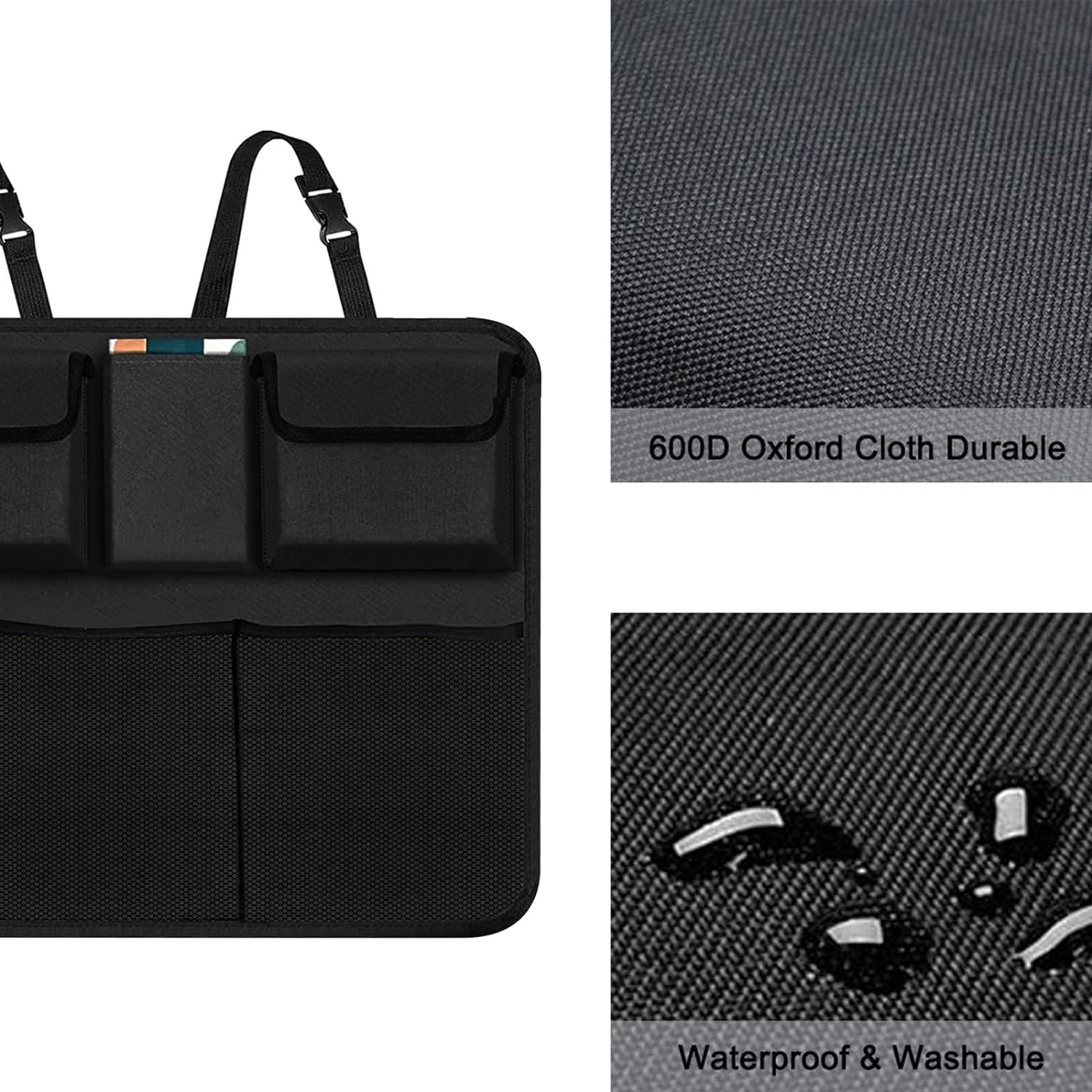 Trunk Organizer for Car, Large Capacity Car Organizers and Storage with 9 Pockets, Waterproof Backseat Hanging Organizer for SUV, Truck, MPV, Car Interior Accessories for Men and Women