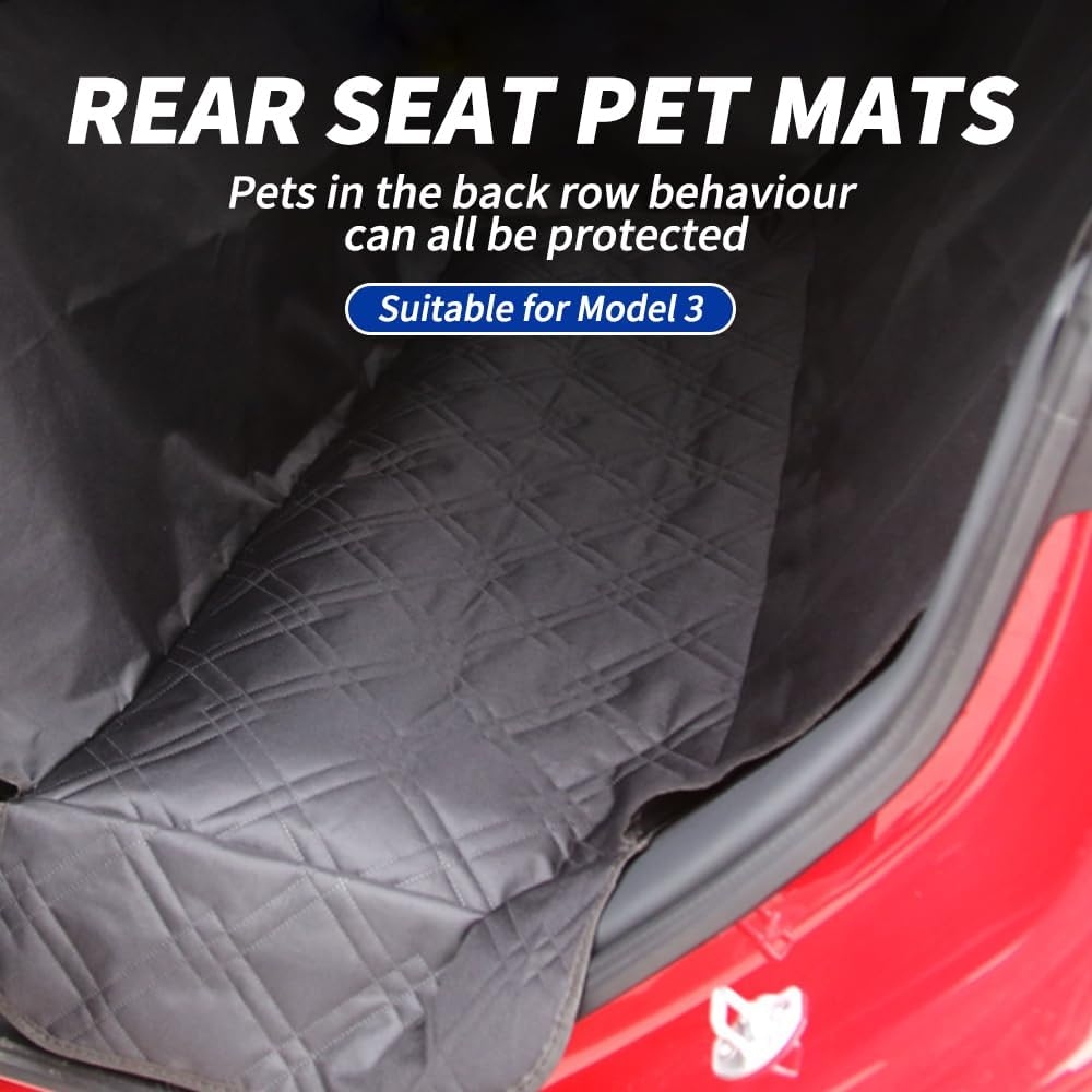 KKTR-CAR Dog SEAT Covers Back SEAT Covers PET MATS for Tesla Model 3-100%