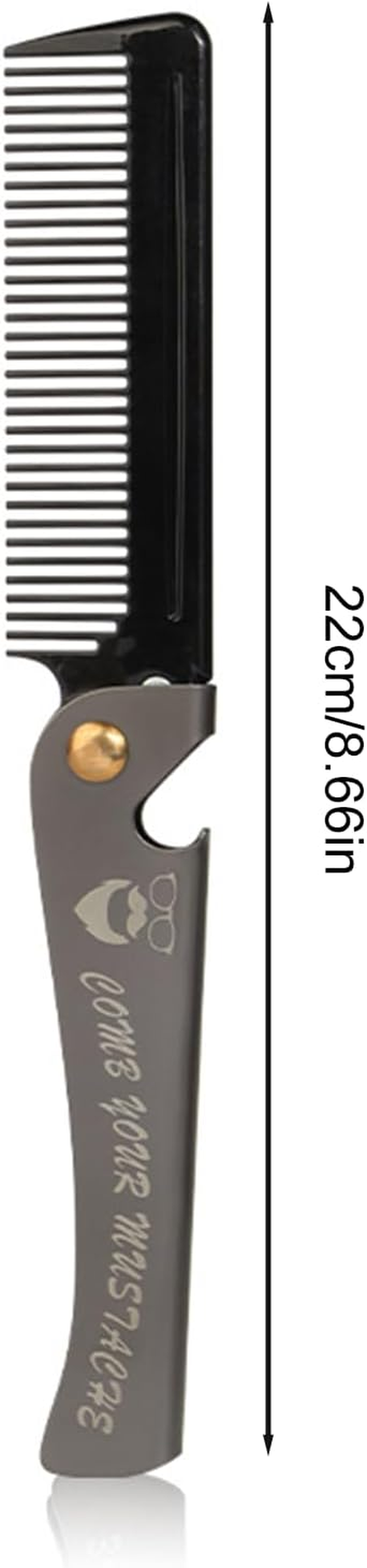 Ziyonix Portable Moustache Comb, Folding Beard Comb, Pocket Beard Comb, Foldable Comb Hairdressing Tool for Men with Handle for Men, Salon, Home Styling image number 5